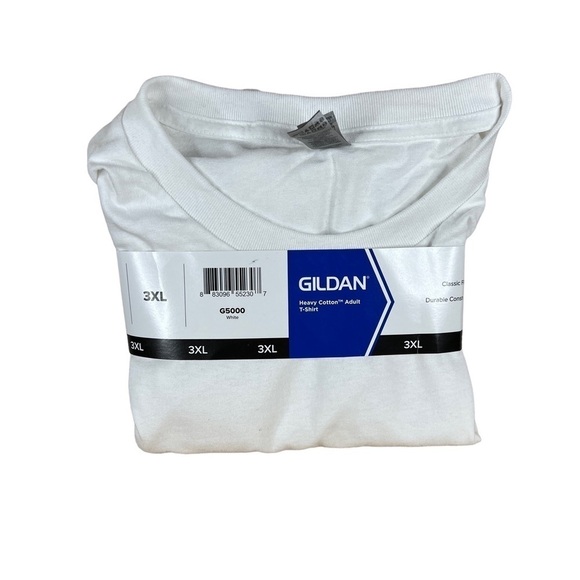 NEW Gildan White Heavy Cotton Classic Fit Adult Tee Short Sleeve 3XL - Picture 1 of 6